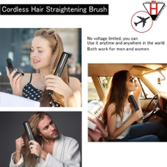 Bàn chải tóc không dây K-Salon Cordless Hair Straightener Brush và Heated Hair Comb