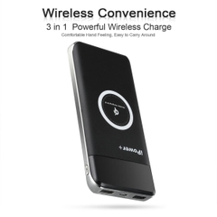 Pin sạc dự phòng không dây iPower+ Qi Wireless Charge + 2 USB Ports