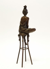 Tượng cô gái ngồi trên ghể bằng đồng Pierre Collinet, A Lady on Stool