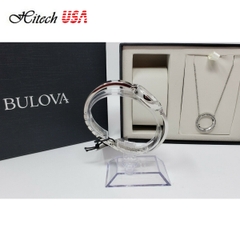 Set Đồng Hồ Bulova Nữ Và Mặt Dây Chuyền Halo Pha Lê