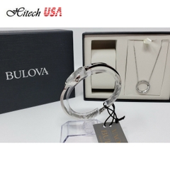 Set Đồng Hồ Bulova Nữ Và Mặt Dây Chuyền Halo Pha Lê