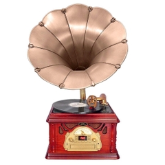 Loa kèn nghe đĩa than kiểu cổ Pyle Vintage PTCDS3UIP Classical Trumpet Horn Turntable