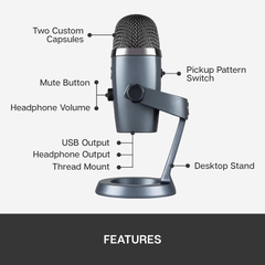 Mic thu âm cao cấp Blue Yeti Nano Premium USB Microphone