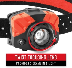 Đèn đeo trán Coast Tri-color Focusing Headlamps 405 lumens, pack 2