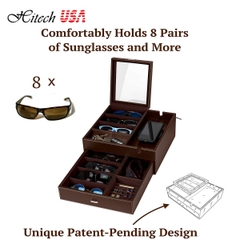 Hộp đựng phụ kiện HOUNDSBAY Lookout Glasses Organizer Storage Display Case Dresser Valet Box