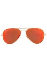 Mắt kính Ray-Ban AVIATOR LUXOTTICA ORANGE MIRROR GOLD FRAME RB3025//112-69 MADE IN ITALY