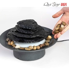 Thác nước phong thủy nước chảy luân hồi để bàn Mirra Zen Tabletop Relaxation Fountain