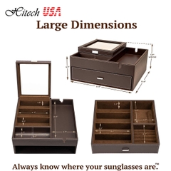 Hộp đựng phụ kiện HOUNDSBAY Lookout Glasses Organizer Storage Display Case Dresser Valet Box