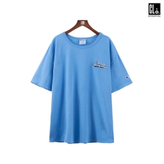 Champion, Cotton Vintage Script Logo T-Shirt - Delica Blue