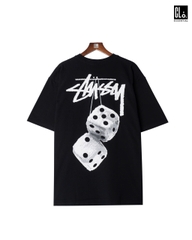 STUSSY FUZZY DICE TEE - BLACK