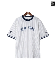 New Era, Ap MLB Black Striped Neyyan T-Shirt - White