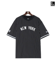 New Era, Ap MLB Black Striped Neyyan T-Shirt - Black