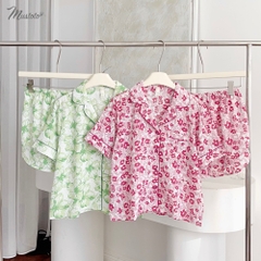 MB17 | Bộ Đồ Mặc Nhà Lụa Pyjama Đùi Mustoto