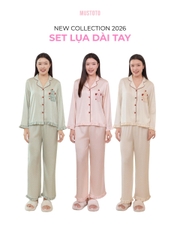 MB38 | MUSTOTO Bộ Mặc Nhà Lụa Pyjama Đồ Ngủ Tay Dài Quần Dài