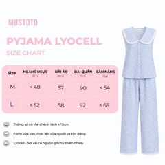 MB101 | MUSTOTO Bộ Mặc Nhà Pijama Lyocell Viền Bèo Quần Dài Thu Đông