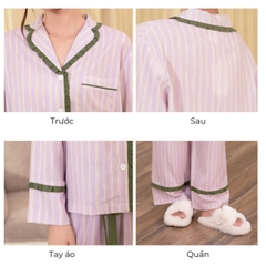 MB98 | Bộ Mặc Nhà Pijama Lyocell Thu Đông Quần Dài