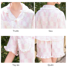 MB93 | Bộ Mặc Nhà Pijama Muslin Mềm Mát Quần Ngắn