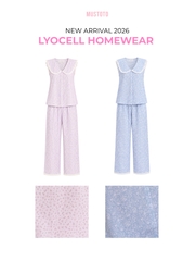 MB101 | MUSTOTO Bộ Mặc Nhà Pijama Lyocell Viền Bèo Quần Dài Thu Đông