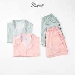 MB33 | Bộ Pyjama Lụa Mặc Nhà Tay Ngắn Quần Ngắn