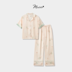 MB56 | MUSTOTO Bộ Mặc Nhà Pyjama Lụa Cao Cấp Tay Ngắn Quần Dài