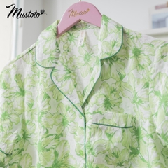 MB17 | Bộ Đồ Mặc Nhà Lụa Pyjama Đùi Mustoto