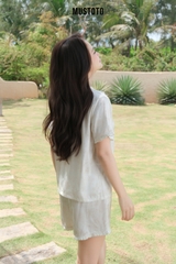 MB68 | MUSTOTO Bộ Pyjama Lụa Cao Cấp Phối Viền Bèo