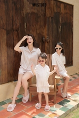 MB7101 | MUSTOTO Bộ Pyjama Thun Lyocell Mặc Nhà Cho Bé Mặc Đôi Cùng Mẹ