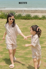 MB7101 | MUSTOTO Bộ Pyjama Thun Lyocell Mặc Nhà Cho Bé Mặc Đôi Cùng Mẹ