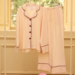 MB90 | Bộ Mặc Nhà Pijama Muslin Crepe 100% Cotton Tay Dài Quần Dài Thu Đông