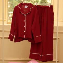 MB90 | Bộ Mặc Nhà Pijama Muslin Crepe 100% Cotton Tay Dài Quần Dài Thu Đông