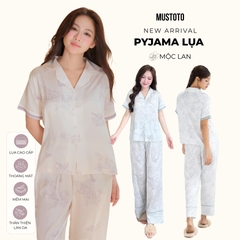 MB34 | MUSTOTO Bộ Pyjama Lụa Mặc Nhà Cao Cấp Tay Ngắn Quần Dài