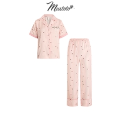 MB56 | MUSTOTO Bộ Mặc Nhà Pyjama Lụa Cao Cấp Tay Ngắn Quần Dài