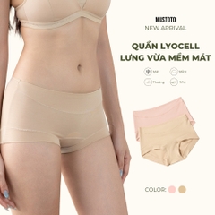 MQ2801 | MUSTOTO Quần Lót Nữ Trơn Lưng Vừa Dáng Boxer Lyocell