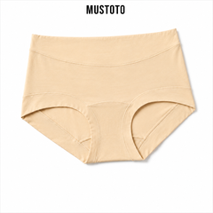 MQ2801 | MUSTOTO Quần Lót Nữ Trơn Lưng Vừa Dáng Boxer Lyocell