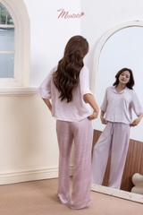 Bộ Mặc Nhà Tay Ngắn Chữ Họa Tiết Lài (MB52)