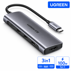 Hub chuyển đổi UGREEN USB-C HDMI 4K USB 3.0 100W Chính Hãng