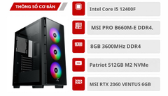 PC Gaming Intel Core i5-12400F RTX 2060 16GB RAM SSD 512GB | PC Gaming Buôn Ma Thuột