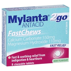 Viên nhai giảm axit dạ dày Mylanta 2Go FastChews vị bạc hà