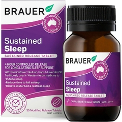 Viên uống hỗ trợ giấc ngủ kéo dài Brauer Sleep Sustained Release