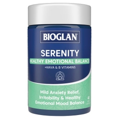 Viên uống cân bằng cảm xúc Bioglan Serenity Healthy Emotional Balance + Kava & B Vitamins 40 viên