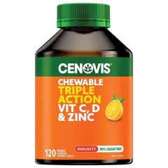 Viên nhai tăng đề kháng Cenovis Triple Action C D & Zinc