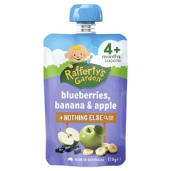 Bột ăn dặm Rafferty's Garden cho bé Blueberry Banana & Apple 120g