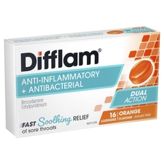 Viên ngậm giảm đau họng không đường Difflam Sore Throat Sugar Free