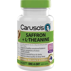 Viên uống hỗ trợ giảm căng thẳng và cải thiện tâm trạng Carusos Saffron + L Theanine