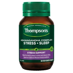 Viên uống hỗ trợ giảm căng thẳng và ngủ ngon Thompson's Ashwagandha Complex Stress + Sleep
