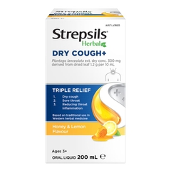 Siro giảm ho khô Strepsils Herbal Dry Cough+ Liquid