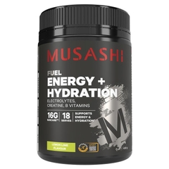Bột pha uống bổ sung năng lượng và bù nước Musashi Energy + Hydration