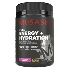 Bột pha uống bổ sung năng lượng và bù nước Musashi Energy + Hydration
