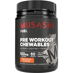 Viên nhai tăng năng lượng trước tập Musashi Pre Workout Chewables Fruit Crush Flavour