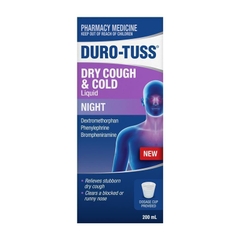 Siro giảm ho khan và cảm lạnh ban đêm Durotuss Dry Cough & Cold Liquid Night